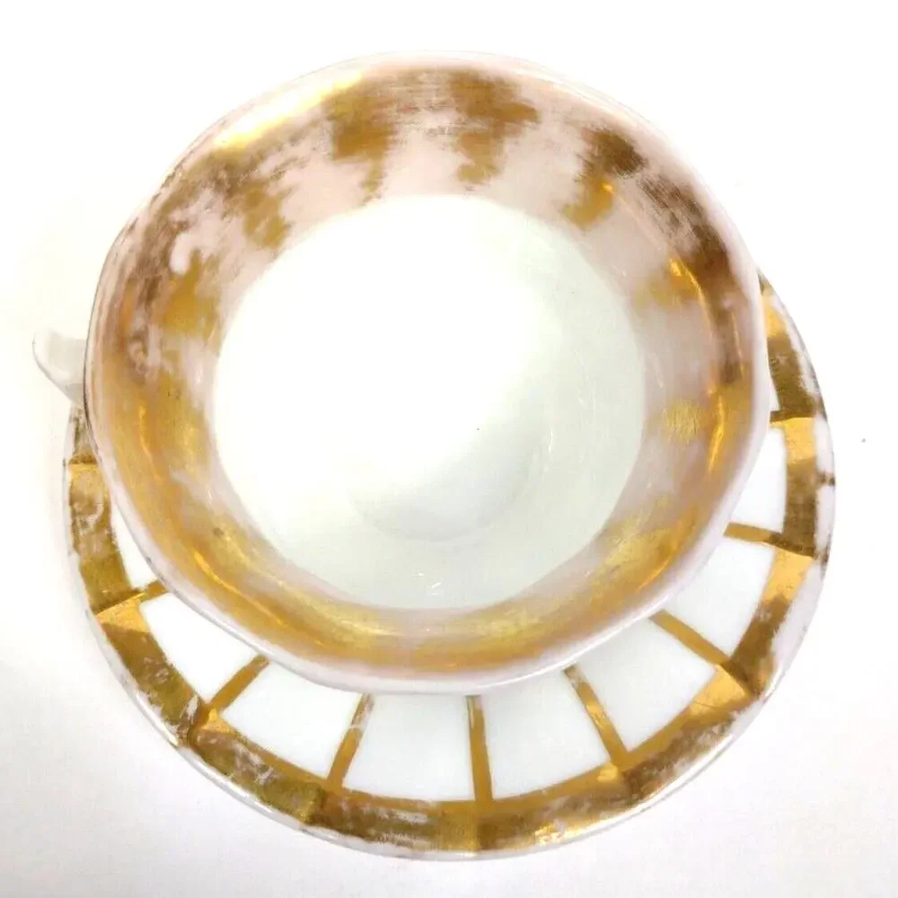 Furstenberg Grecque Athena China Coffee Cup Saucer Gold Germany 1900's